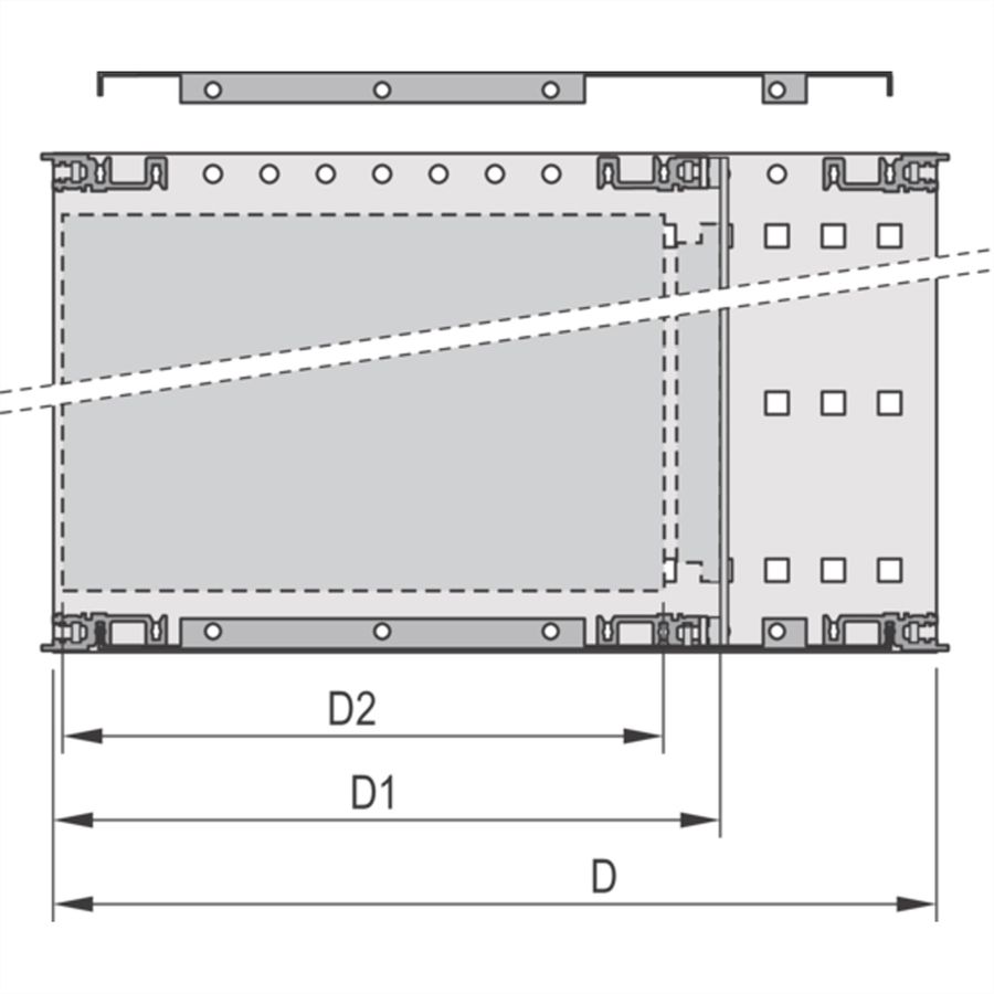 SCHROFF BGTR H M.GR.6HE 84TE 235T KD, Baugruppenträger mit Seitenwand Typ H