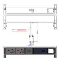 BACHMANN DESK2 ALU BLACK 2xUK 1xCM, 1xUSBC 60W 0,2m GST18 United Kingdom
