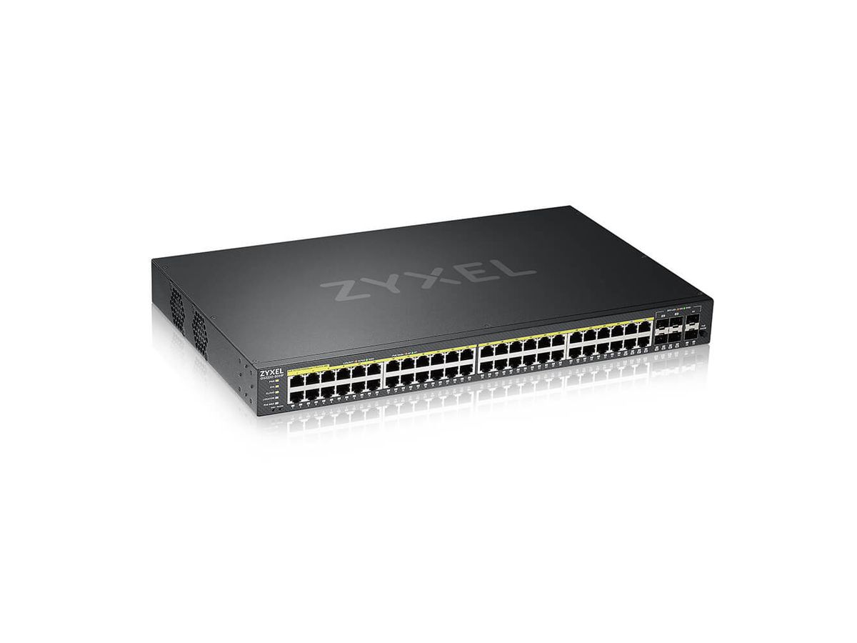 Zyxel GS2220-50HP-EU0101F Netzwerk-Switch Managed L2 Gigabit Ethernet (10/100/1000) Power over Ethernet (PoE) Schwarz