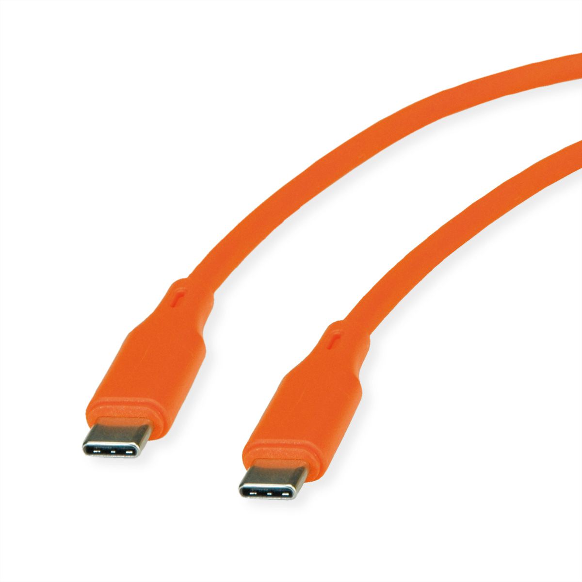 ROLINE USB 2.0 Kabel, Typ C-C, ST/ST, Silikon, 60W, orange, 1 m