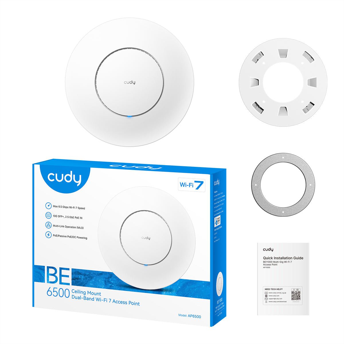 CUDY AP6500 BE6500 Wi-Fi 7 Access Point 2.5G mit 10G SFP+