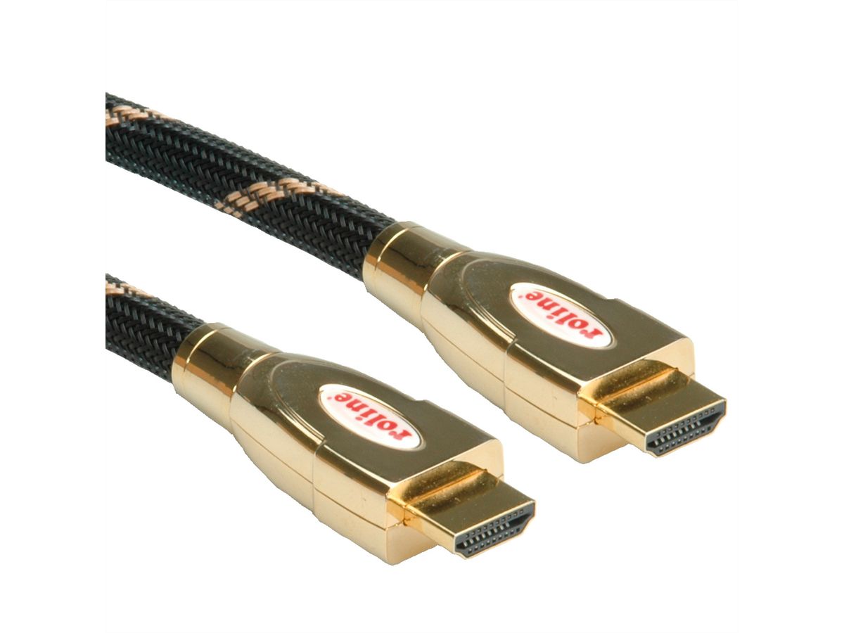 ROLINE GOLD HDMI Ultra HD Kabel mit Ethernet, ST/ST, Retail Blister, 3 m