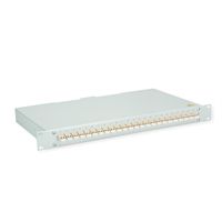 TELEGÄRTNER BASIS eco LWL-Panel mit Kupplungen, 24x LC Duplex, beige, OM2