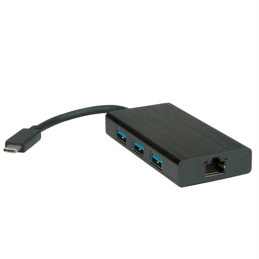 VALUE USB-C zu Gigabit Ethernet Konverter + Hub