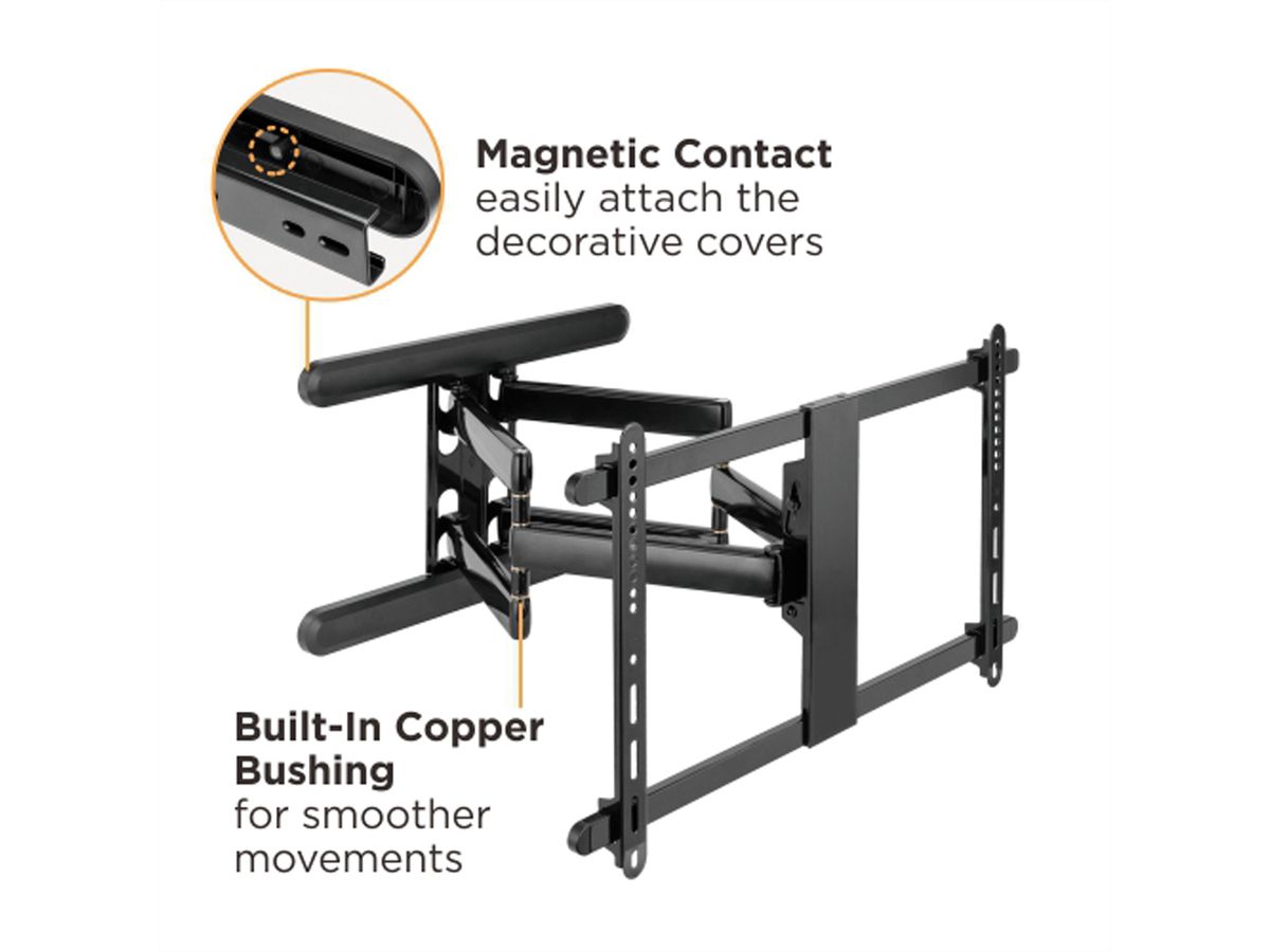 ROLINE PREMIUM TV-Wandhalterung, hoch-flexibel, 37-80 Zoll, bis 70 kg