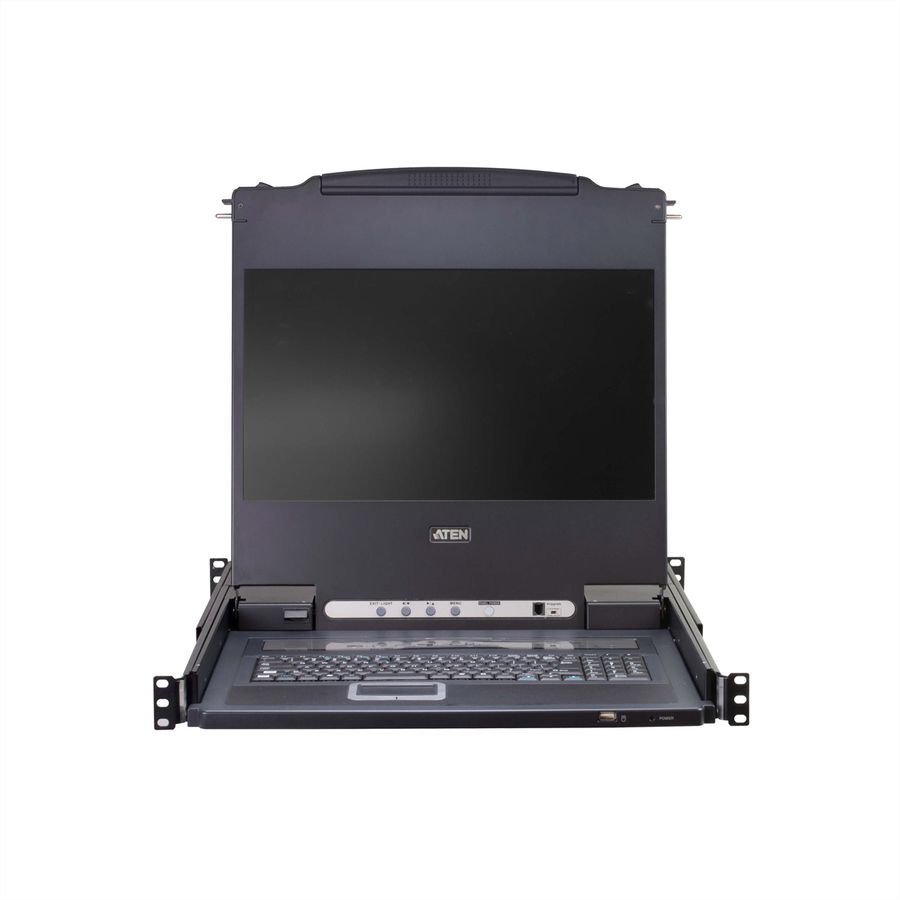 ATEN CL5708MW 43cm wide LCD KVM Switch, USB-PS/2,VGA, 8 Port, CH-Layout