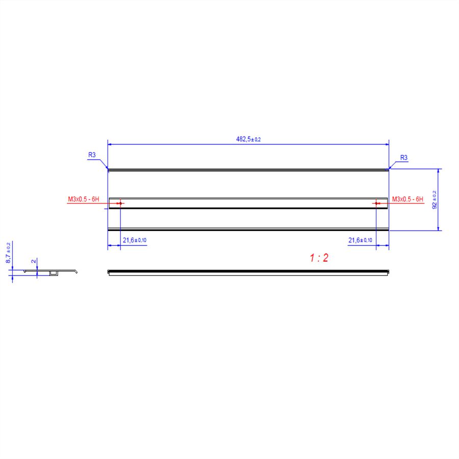 BACHMANN TOP FRAME Deckel 8-fach sw eloxiert