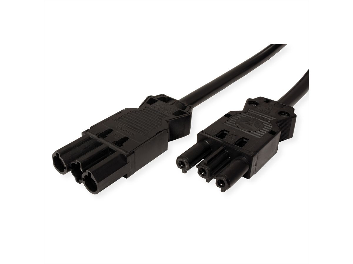 BACHMANN Geräteverlängerung GST18-3 Stecker/Kupplung, Halogenfrei, schwarz, 2 m