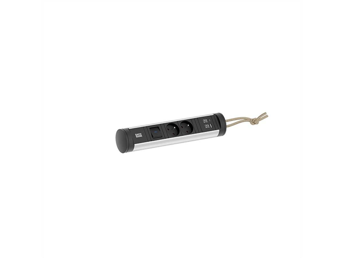 BACHMANN CYCLE Loop 2xUTE 1xSchalter 1xUSB A/C 22W 2,5m CEE7/7