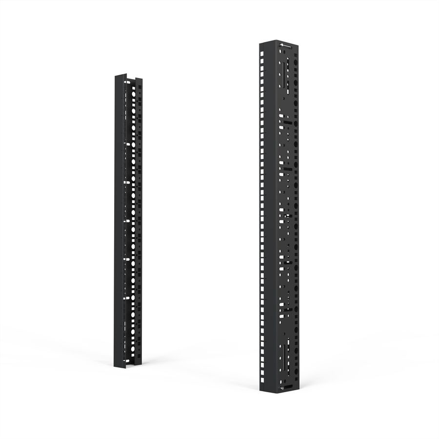 SCHROFF 19"-Winkelprofil mit Universal-Lochung (EIA), RAL 7021 - WINKELPROFIL 19"16HE 7021(2X)