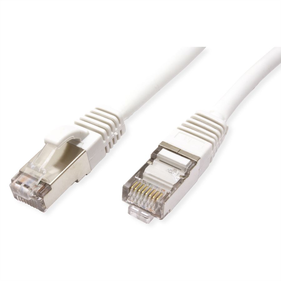 VALUE Patchkabel Cat.6 (Class E) S/FTP (PiMF), LSOH, weiß, 0,5 m