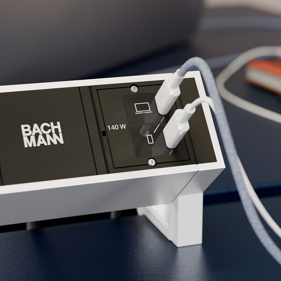 BACHMANN Custom Modul 1xUSB C/C 140W, SWISS T12 Bundle RAL9005