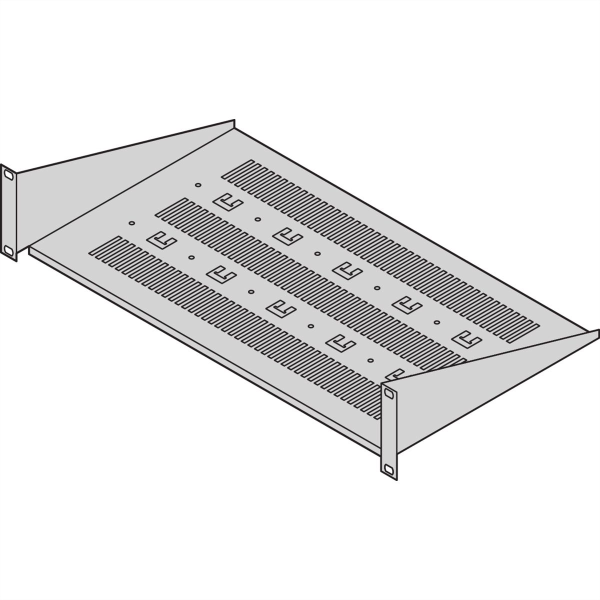 SCHROFF 19"-Geräteträger, Stellfläche 430 x 400mm, RAL7021