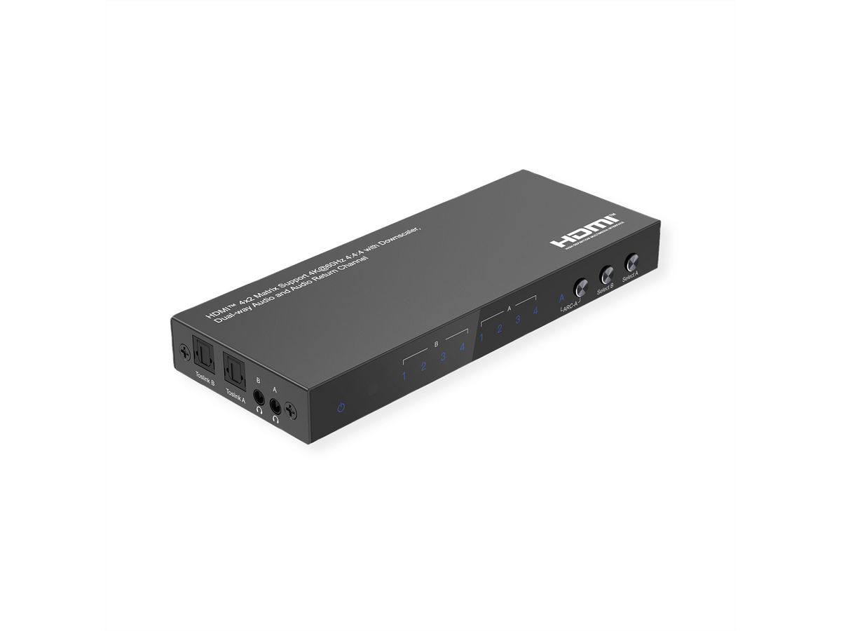 VALUE 4K HDMI Matrix Switch, 4 x 2, mit Fernbedienung