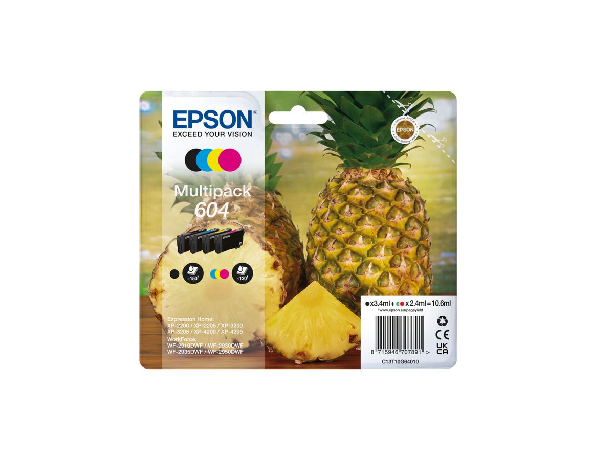 Epson 604 Druckerpatrone 4 Stück(e) Kompatibel Standardertrag Schwarz, Cyan, Magenta, Gelb