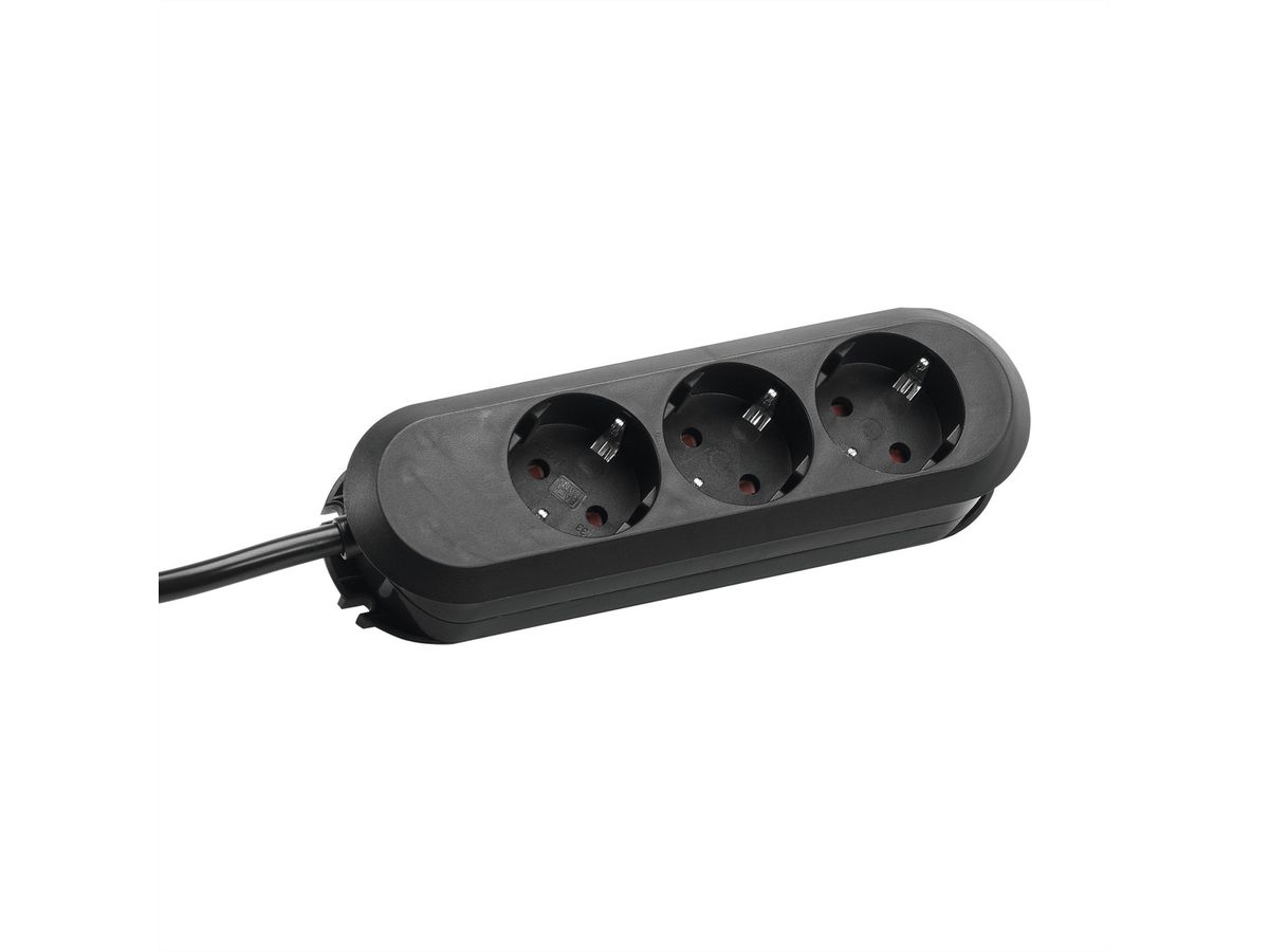 BACHMANN SMART Steckdosenleiste 3x Schutzkontakt, geschraubt, schwarz, 1,5 m