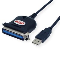 ROLINE USB Konverter Kabel USB nach IEEE 1284, schwarz, 1,8 m
