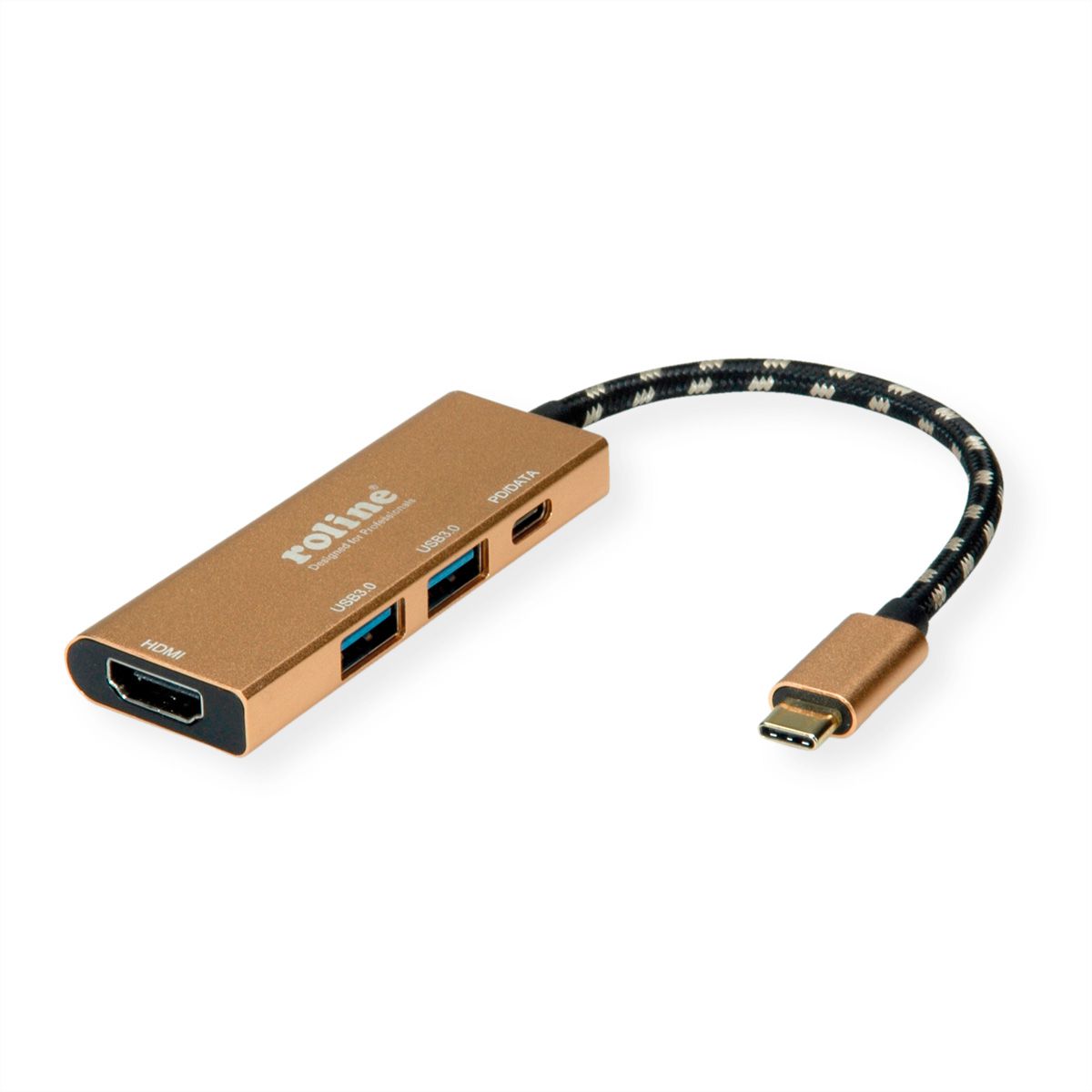 ROLINE GOLD USB-C Dockingstation, HDMI 4K, 2x USB 3.2 Gen 1, 1x PD