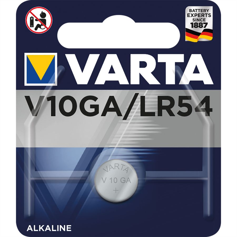VARTA Alkaline Knopfzelle  LR54, LR1130, V10GA, 1,5V, 50mAh