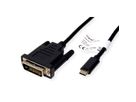 ROLINE USB Typ C - DVI Adapterkabel, ST/ST, 1 m