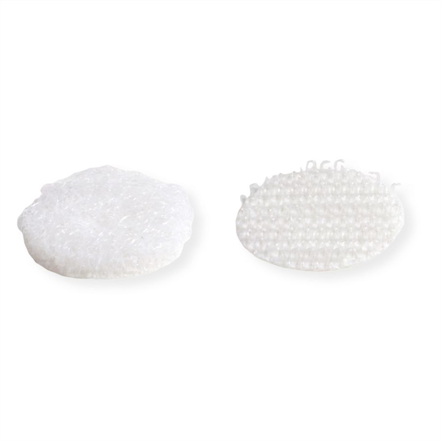 VELCRO® Klettpunkte Selbstklebend, Haken & Flausch 16mm x 16 sets Weiß