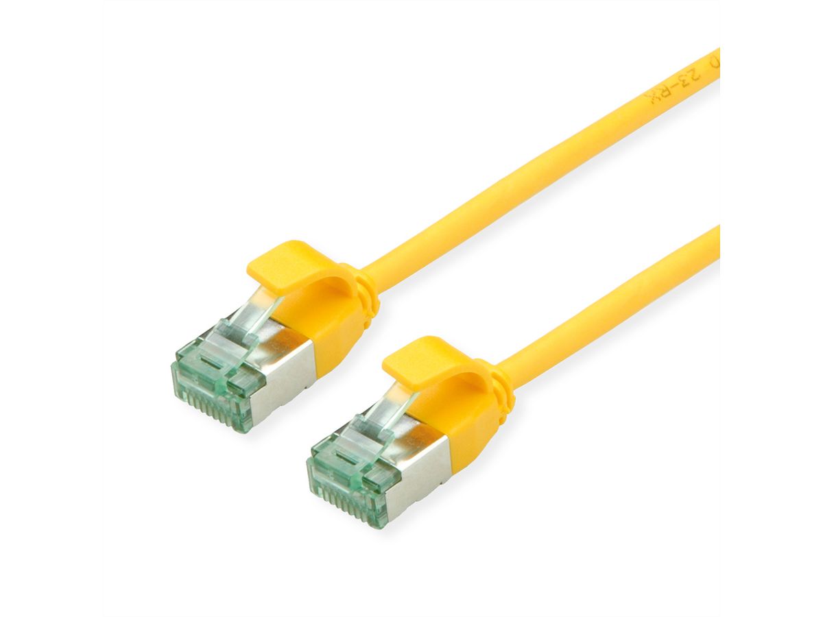 ROLINE RM U/FTP DataCenter Patchkabel Kat.6A (Class EA), slim, gelb, 0,15 m