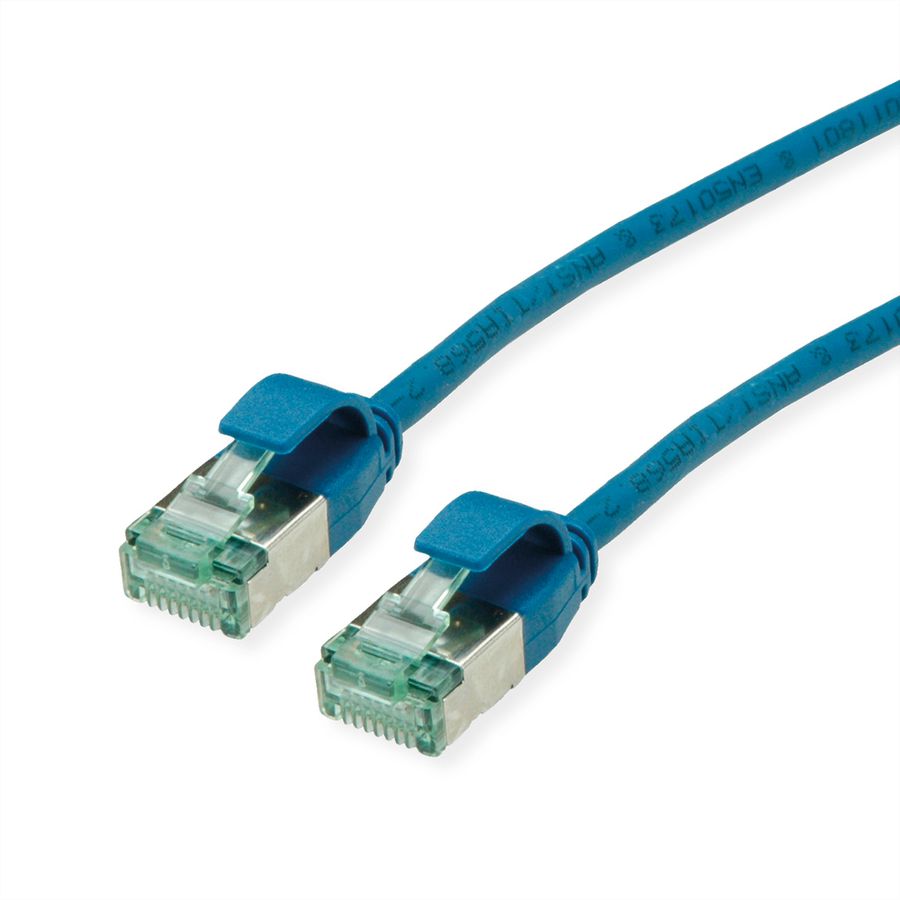 ROLINE RM U/FTP DataCenter Patchkabel Cat.6A (Class EA), slim, blau, 2 m