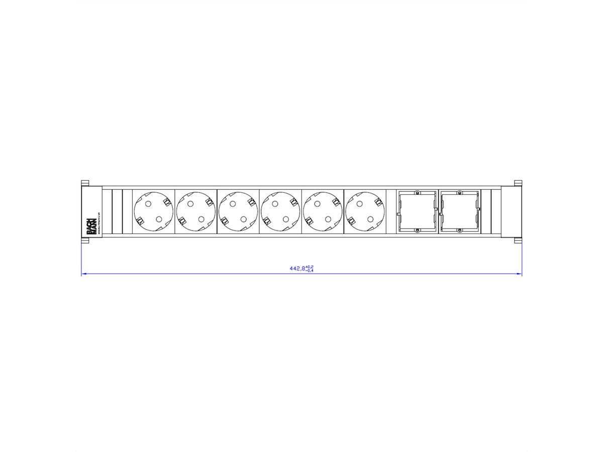 BACHMANN CONFERENCE TOP FRAME X-Large Einsatz 6x Schutzkontakt 2x ABD