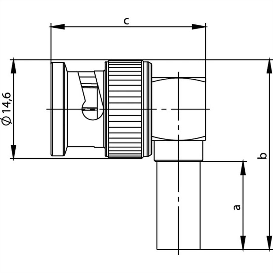 TELEGÄRTNER BNC-Winkelstecker 50 Ohm, für RG-223/U