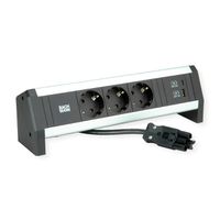 BACHMANN Desk1 3x Schutzkontakt, USB-Charger, GST18 0,2m