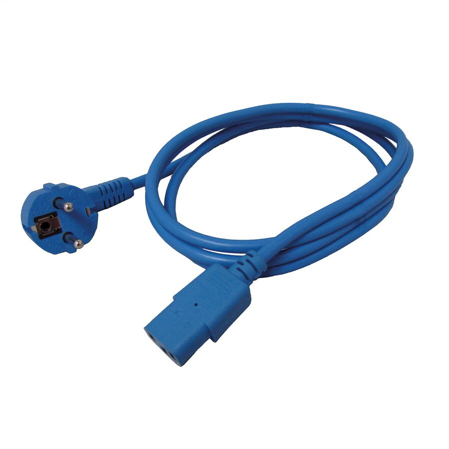 ROLINE Netzkabel, gerade IEC-Buchse, blau, 1,8 m