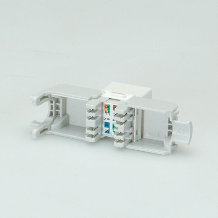 ROLINE Cat.6 (Class E) Keystone, ungeschirmt, werkzeuglos, weiss