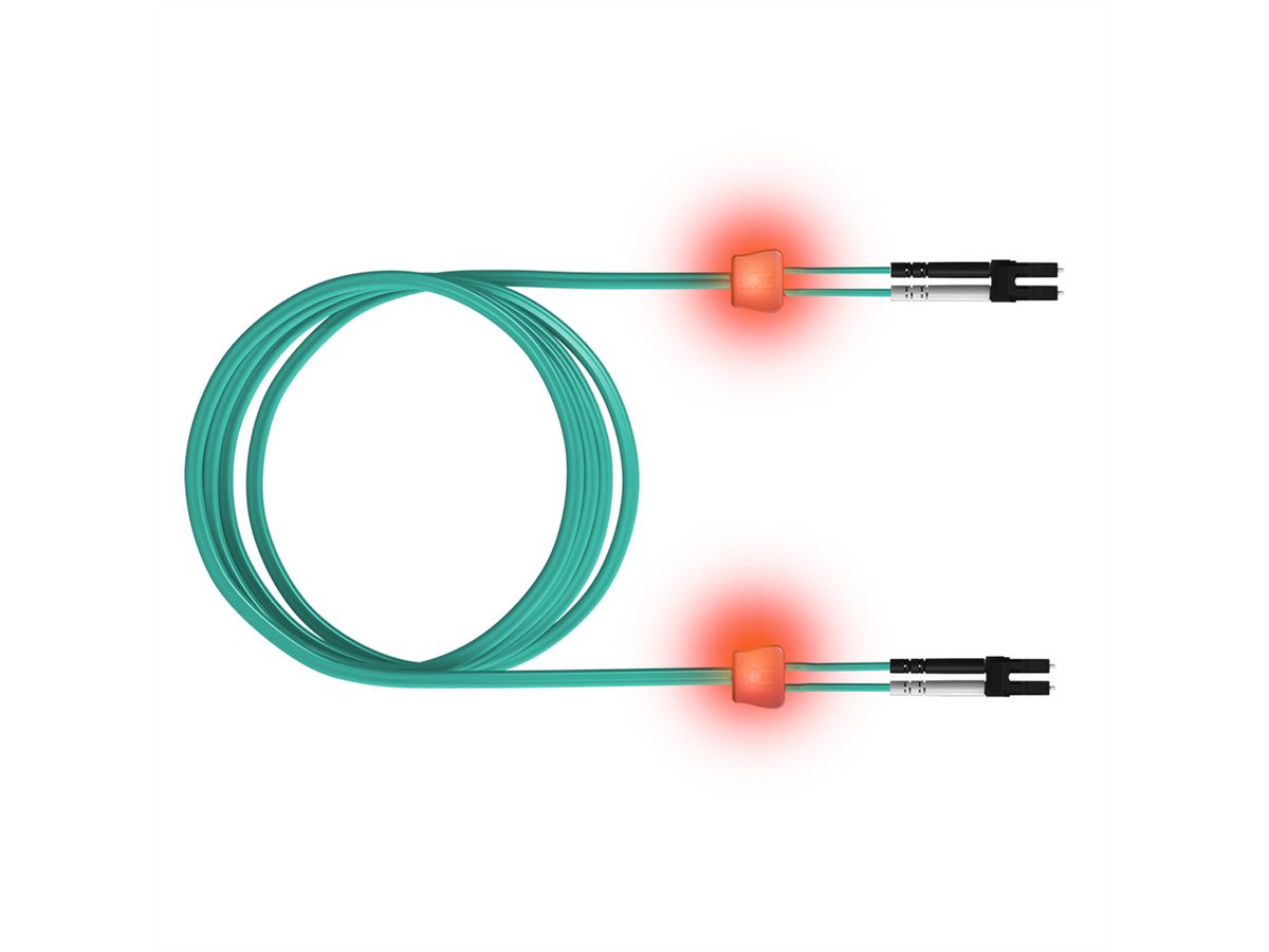 EasyLan LWL-LED-Patchkabel duplex 50/125µm OM3, SC/SC, türkis, 3 m