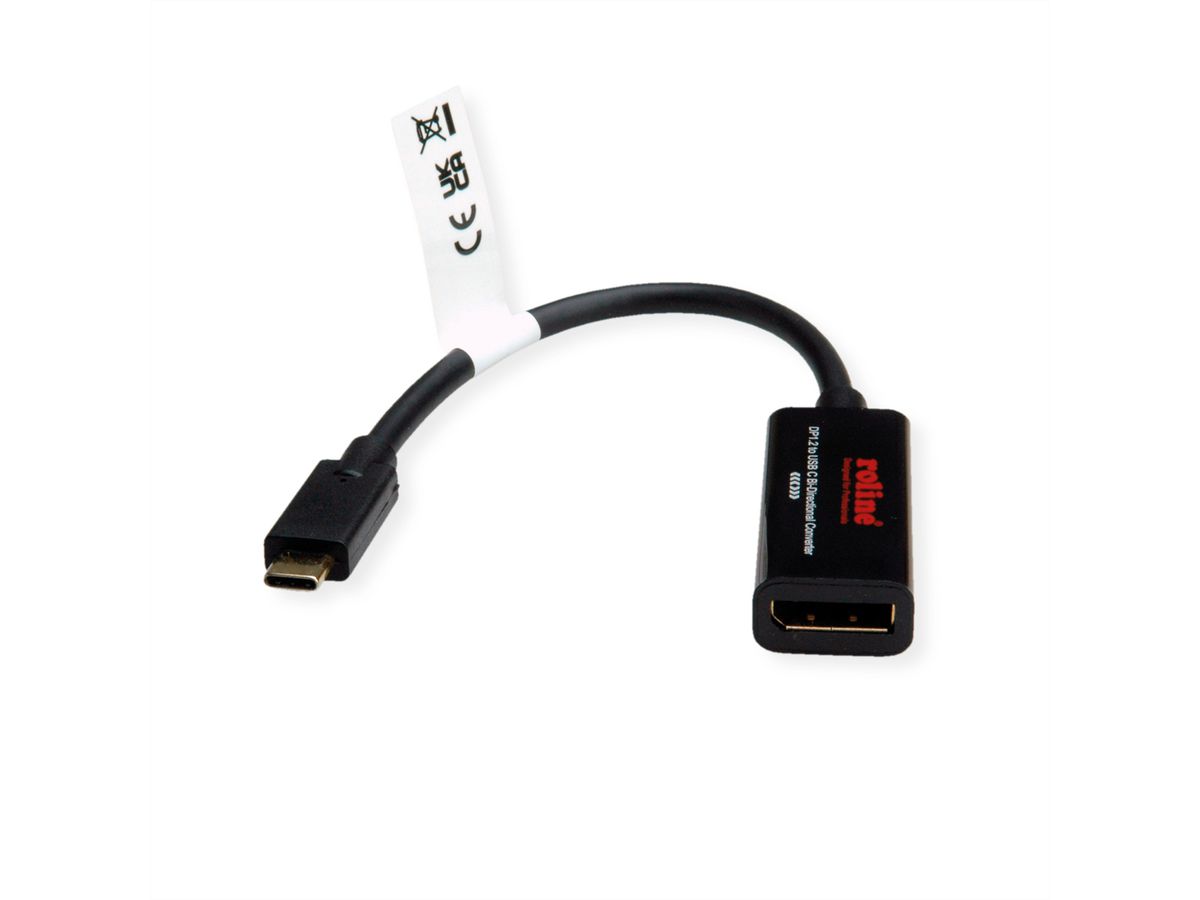 ROLINE USB Typ C - DisplayPort, v1.2, bidirektionaler Kabel-Adapter, ST/BU, 0,2 m