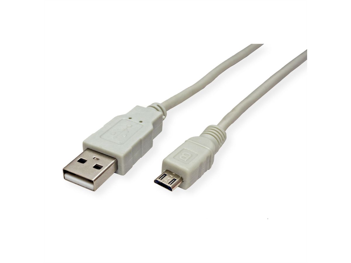 STANDARD USB 2.0 Kabel, USB A ST - Micro USB B ST, 0,8 m