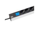 BACHMANN BN0500 19" 1HE 8x Schutzkontakt, Leistungsmessung, Schutzkontakt-Anschluss