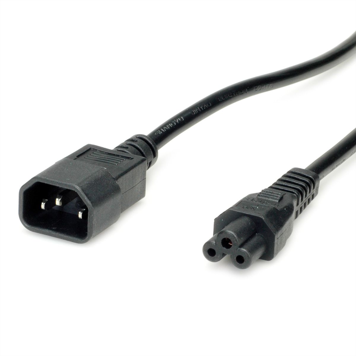 VALUE Netzkabel IEC320/C14 Stecker - C5 Buchse, schwarz, 1,8 m