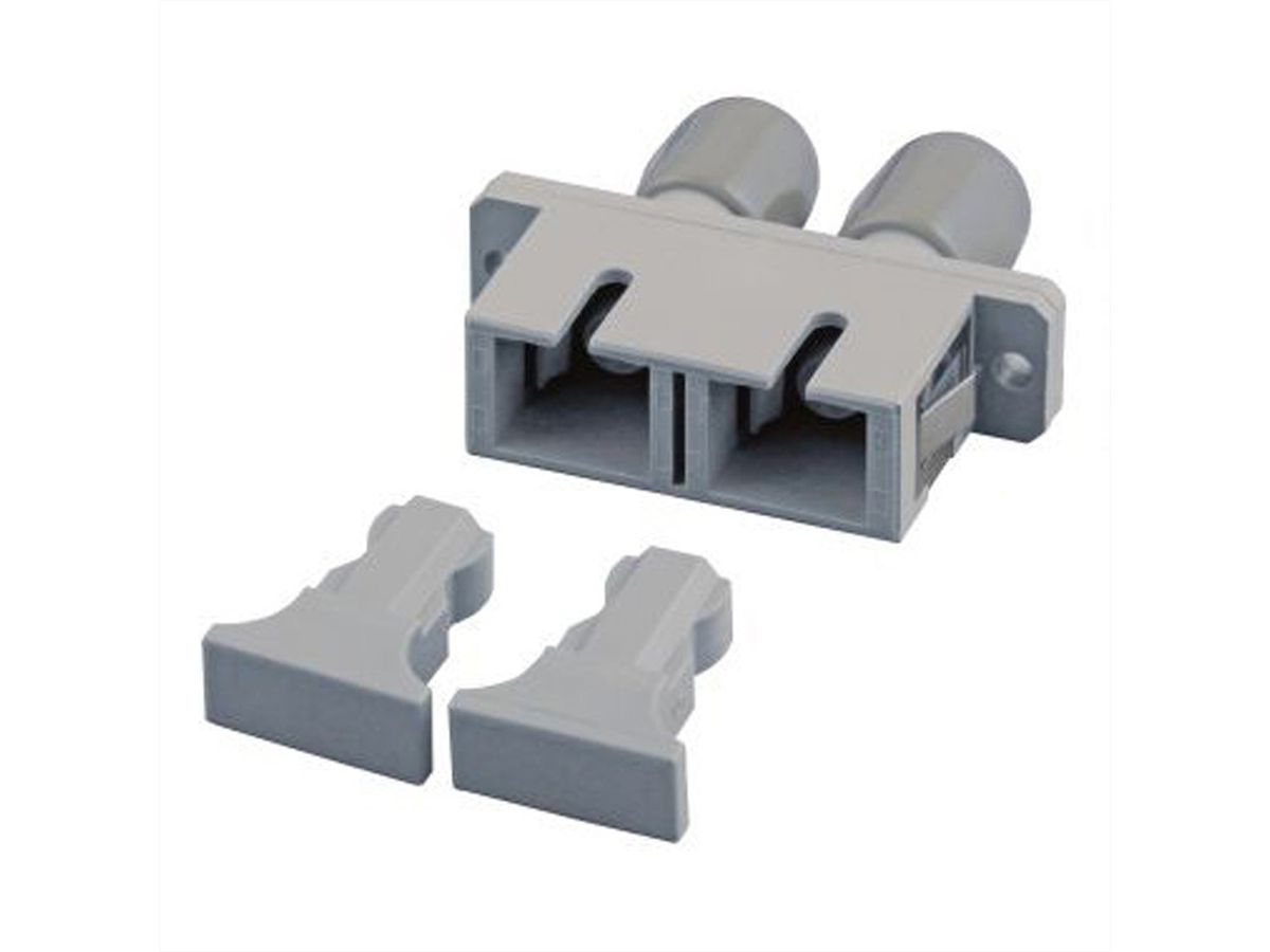 LWL-Adapter-Kupplung MM, SC/ST duplex, grau