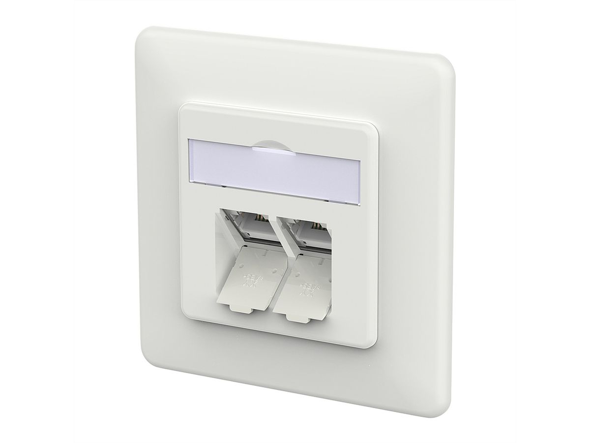 METZ CONNECT E-DAT C6A LSA++ Dose, 2 Port, UP, verkehrsweiß