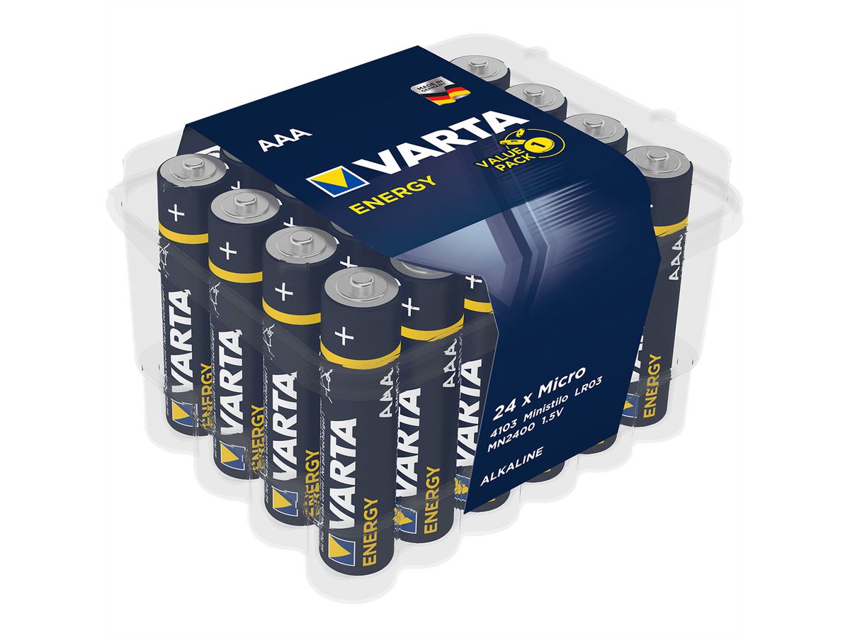 VARTA Batterie Micro AAA, AM-4, LR 03, 1,5V, 24er Pack