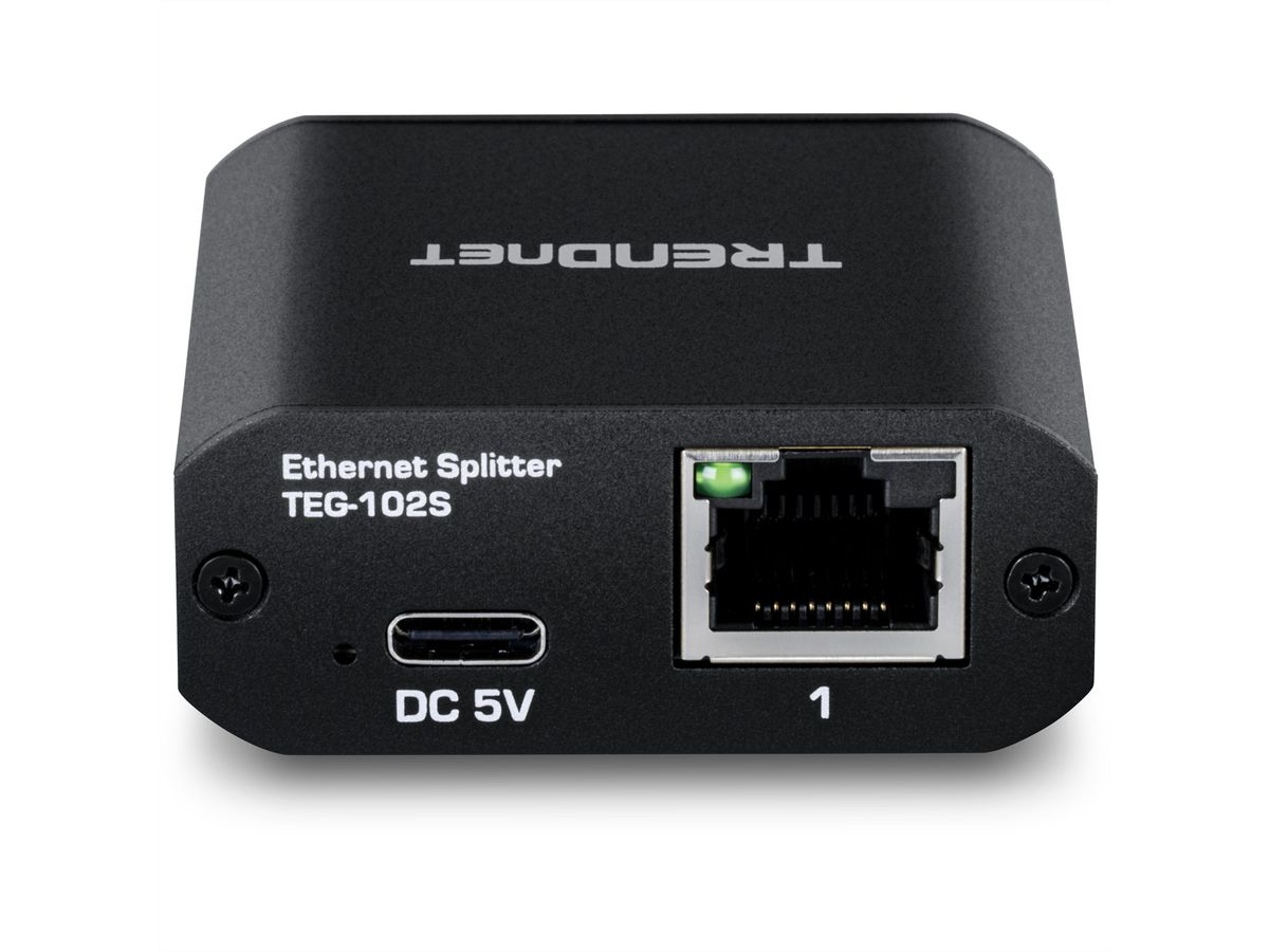 TRENDnet TEG-102S 2-Port-Gigabit-Splitter, mit USB-C-Stromversorgung