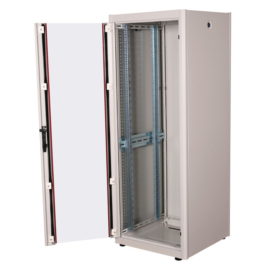 ROLINE 19-Zoll Netzwerkschrank Basic 32 HE, 600x600 BxT Glastür grau