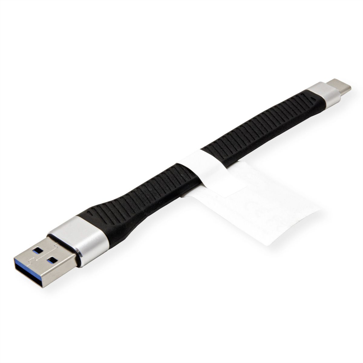 ROLINE USB 3.2 Gen 2 Silikonkabel, C-A, ST/ST, 10Gbit/s, Emark, schwarz, 11 cm