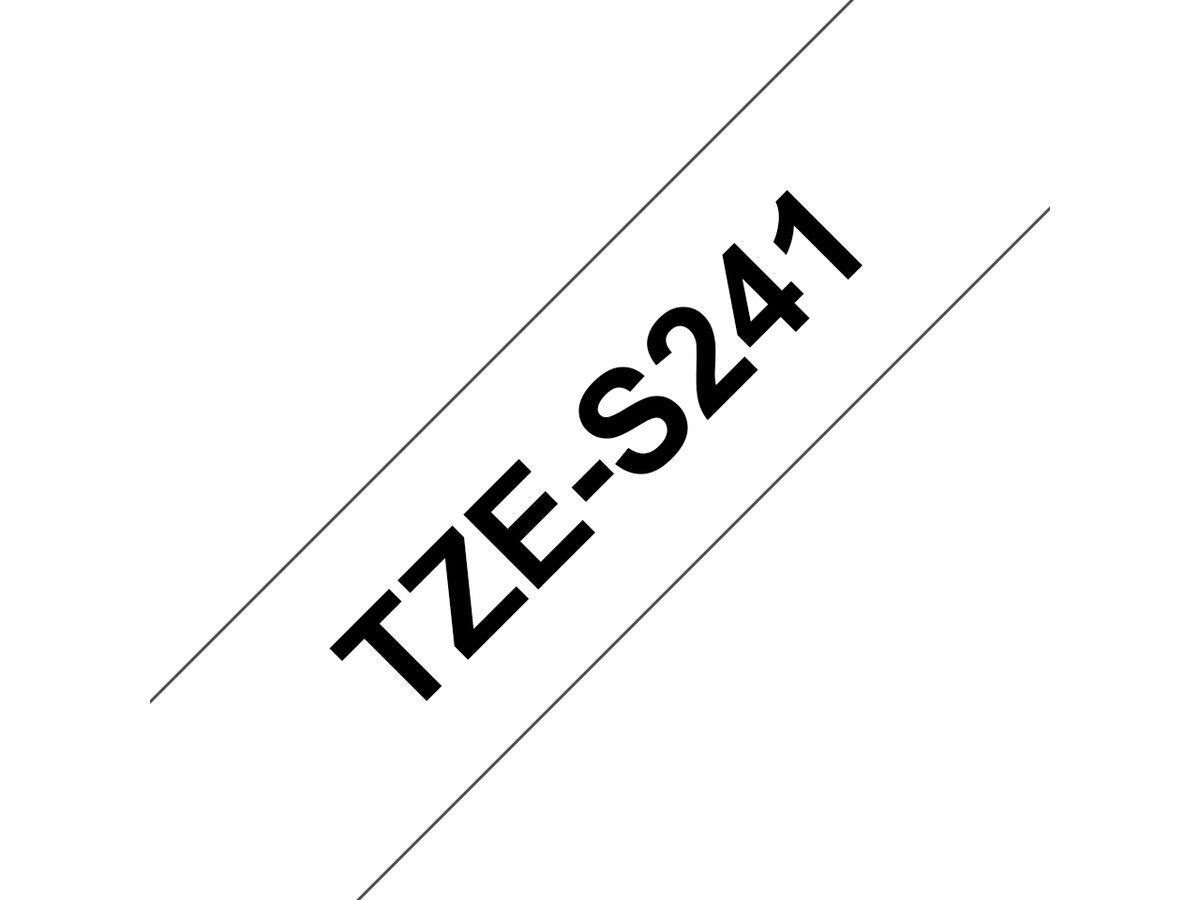 Brother TZE-S241 Etiketten erstellendes Band Schwarz auf weiss TZ