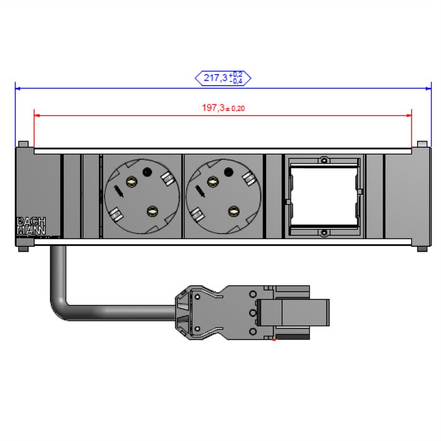 BACHMANN CONI 2x Schutzkontakt 1x ABD