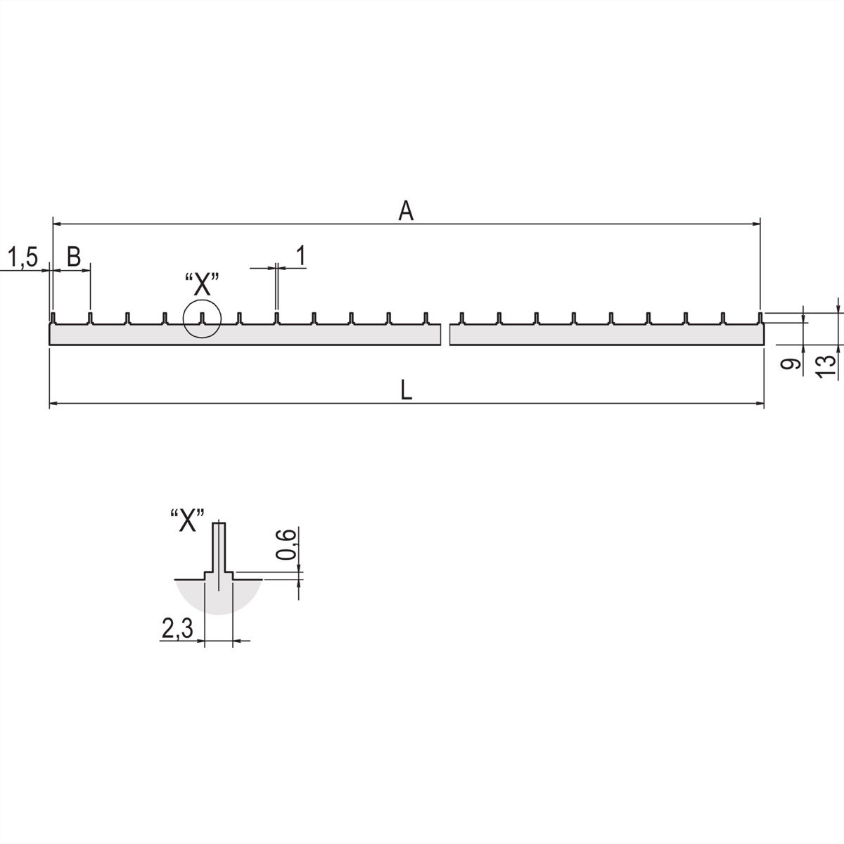 SCHROFF Leiterplatten-Stromschienen - LP-SCHIENE 1POL.4TE L210,2MM