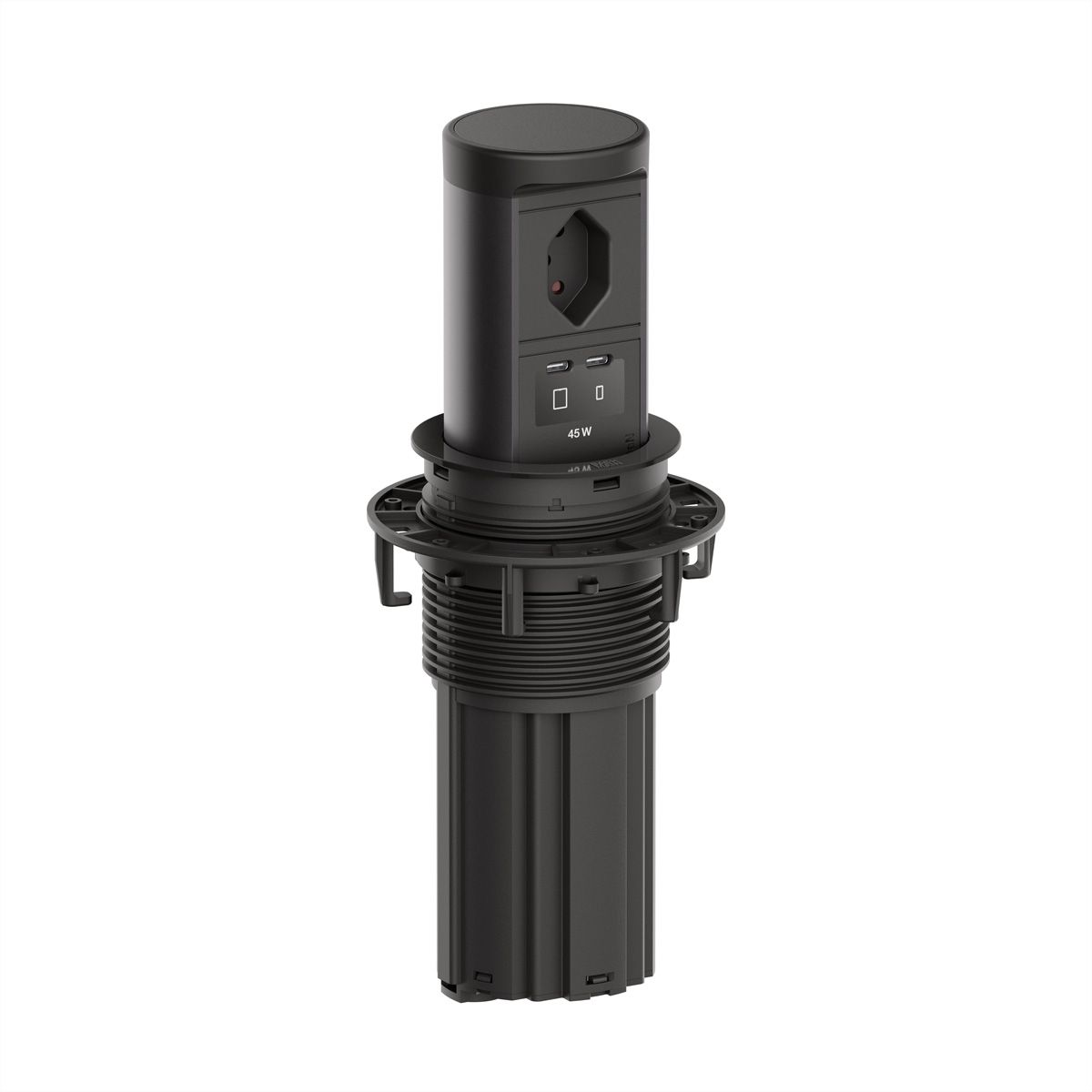 BACHMANN ELEVATOR2 1xCH T13, 1xUSB C/C 45W RAL9005 L=2,0m AEH