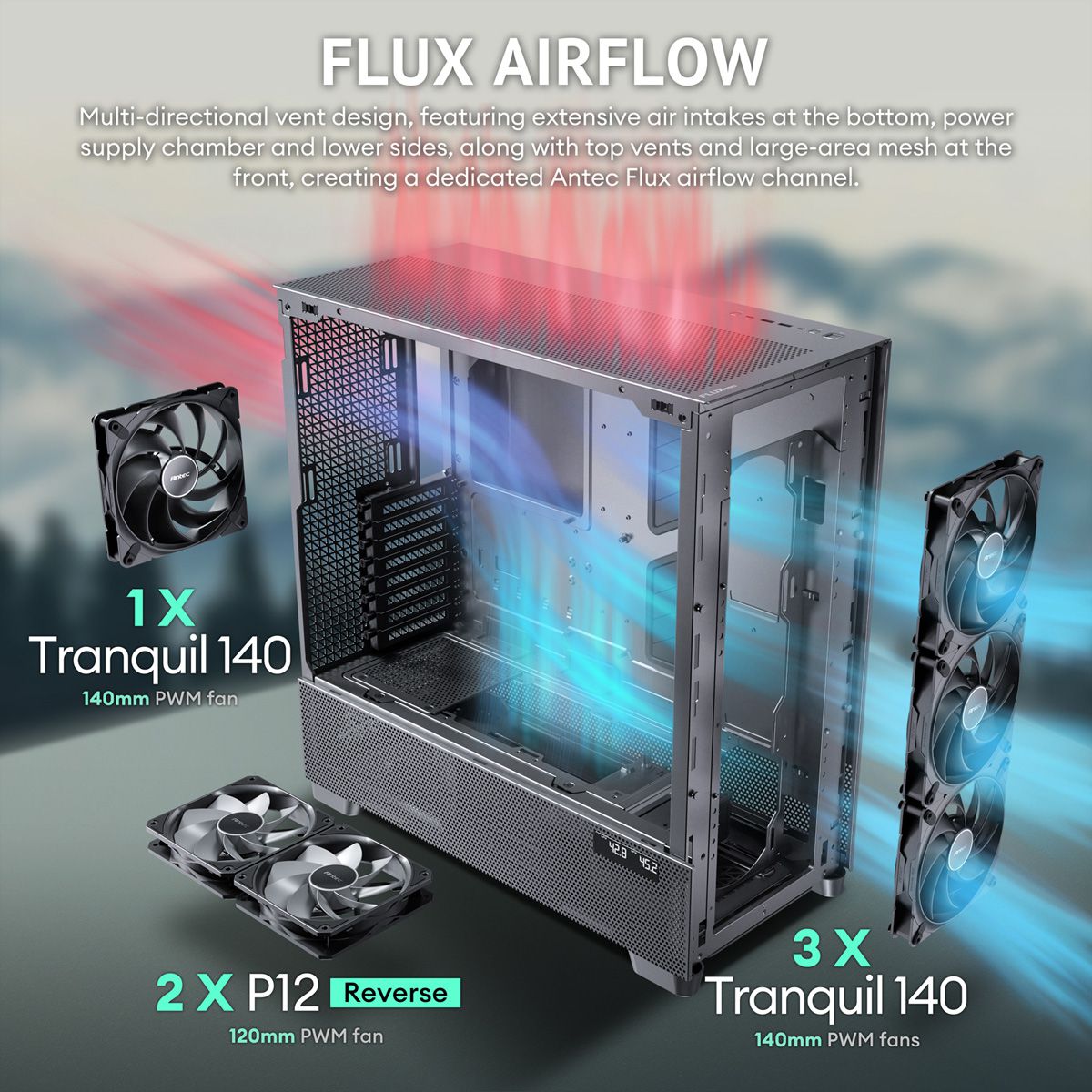 ANTEC FLUX PRO EUV PC Gehäuse Big / Full Tower ATX, schwarz