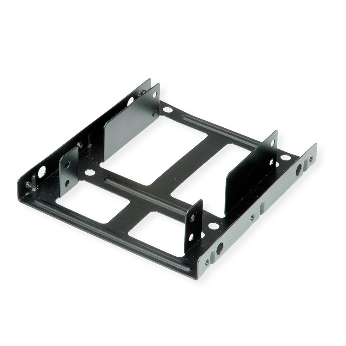 ROLINE Montageadapter, 3,5 Zoll Rahmen für 2x 2.5 HDD/SSD, Metall, schwarz
