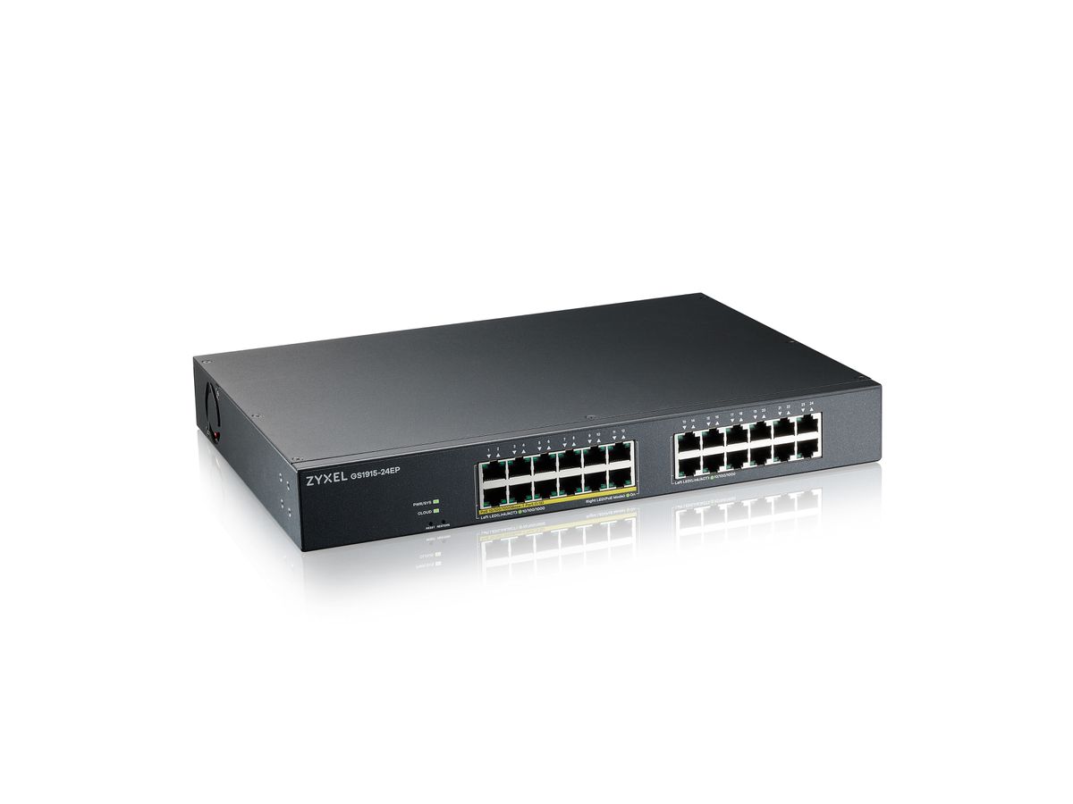 Zyxel GS1915-24EP Managed L2 Gigabit Ethernet (10/100/1000) Power over Ethernet (PoE) 1U Schwarz